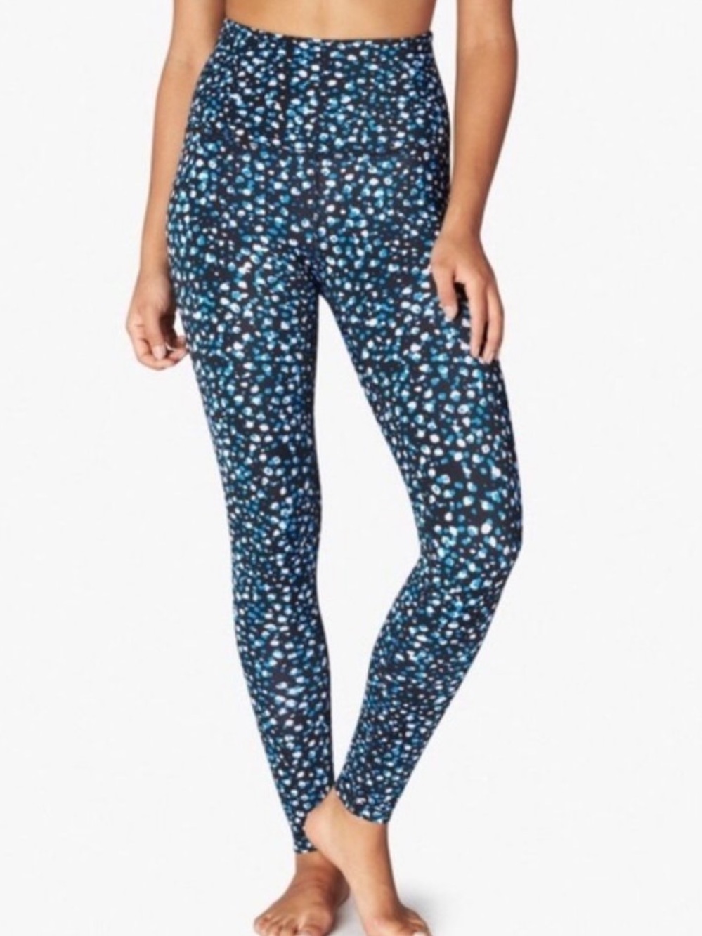 Beyond Yoga Lux Droplets Print blue white High Rise full length Leggings Size XS
